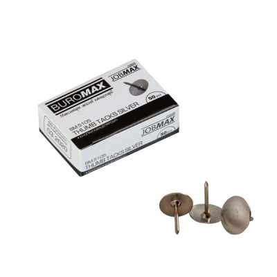 Кнопки "BuroMAX" 5105 (50 шт) никелированные