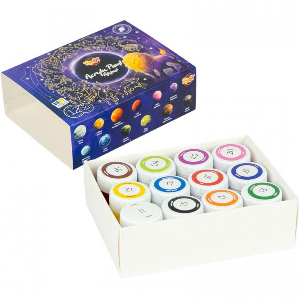 Краска акриловая  12цв 20мл RUDIX 851202