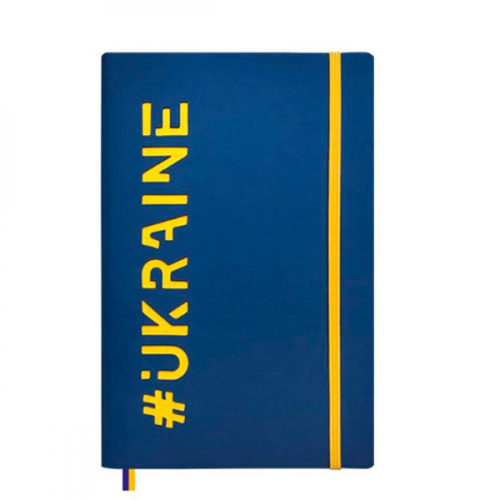 Блокнот А5 128л # П 234/2 2750 Ukraine на рез.цветной срез синий