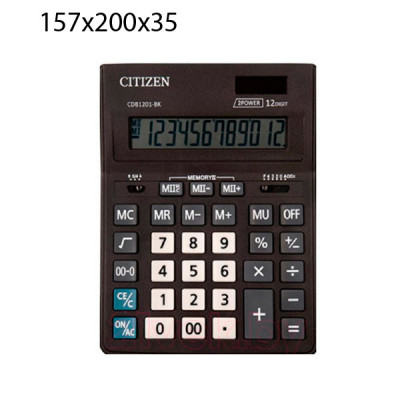 Калькулятор "Citizen" CDB-1201 BK 12 разрядный черный