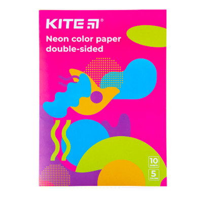 Бумага цветная  А4 10л/5цветов неон Kite К22-252-2 Fantasy