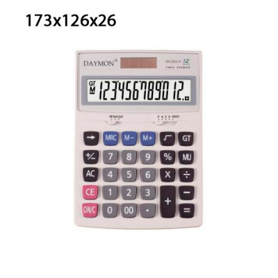 Калькулятор  бухгалтерский 173х126х26 мм 12 разрядный с акриловой дисплей защитой  Daymon DM-2505 белый