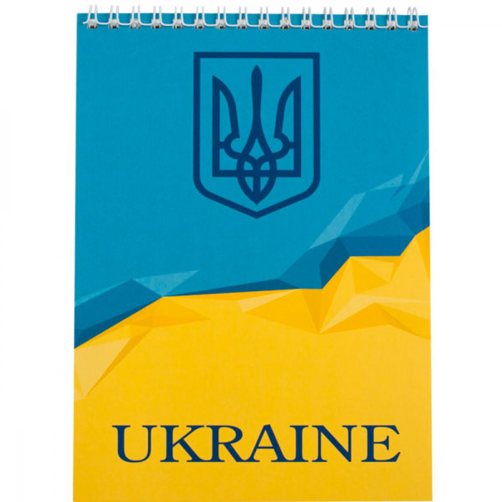 Блокнот А5 48л # BuroMAX  BM24545104-14 UKRAINE спираль сверху нац/симв.голубой