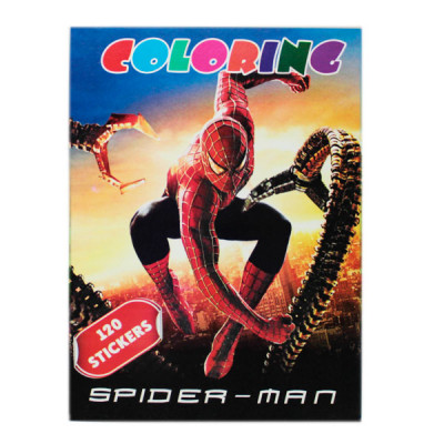 Раскраска А4 (8 листов) Spider-man 120 наклеек