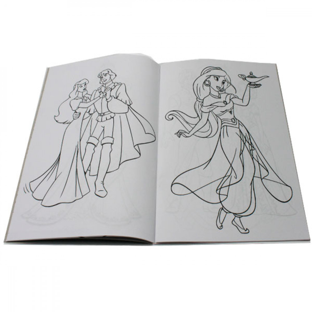 Раскраска А4 (8 листов) Disney princesses 120 наклеек