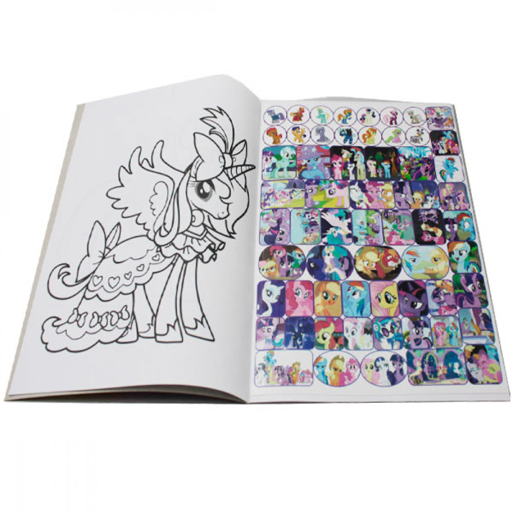 Раскраска А4 (8 листов) Little Pony 120 наклеек