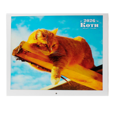 Календарь настенный перекидной 2026 27,5х31,5 Коты