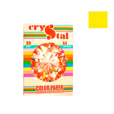 Бумага CRYSTAL COLOR PAPER А4 80г/м2 (100л) 210 лимонный **