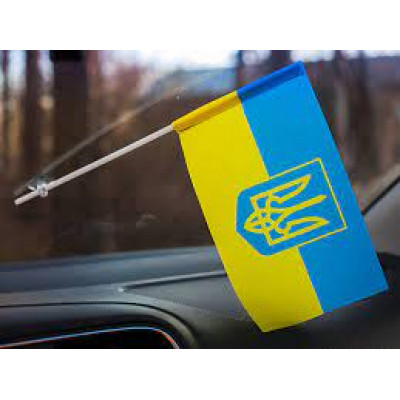 Флаг Украины на присоске ( 14х21 ) авто