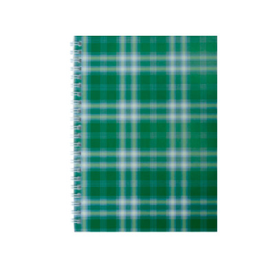 Блокнот А6 48л ВМ 2592-04 Шотландка картон.обл. спир.бок.зелен.