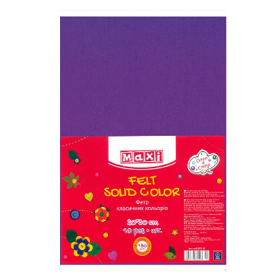 Бумага цветная А4 10 листов Фетр  180 гр MX61622-12 фиолетовая
