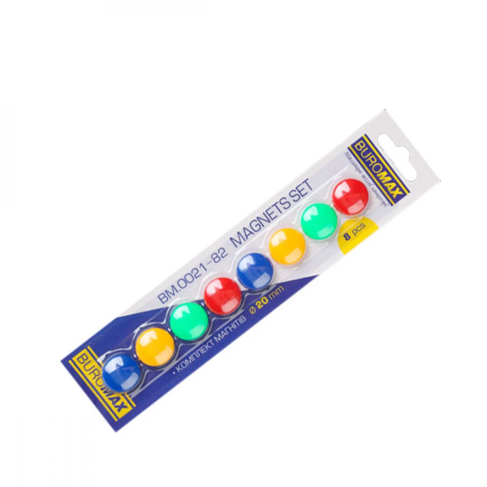 Набір магнітів "BuroMAX" BM0021-82 (8 шт)