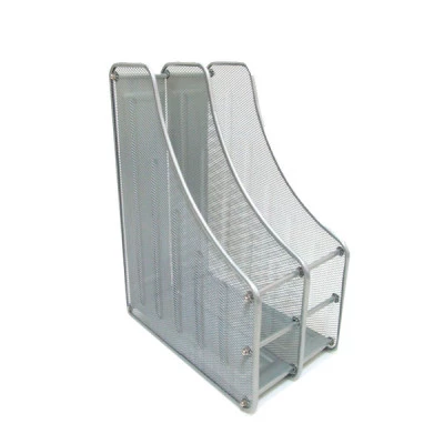 Лоток вертикальний 2537 2 відділення металевий срібло