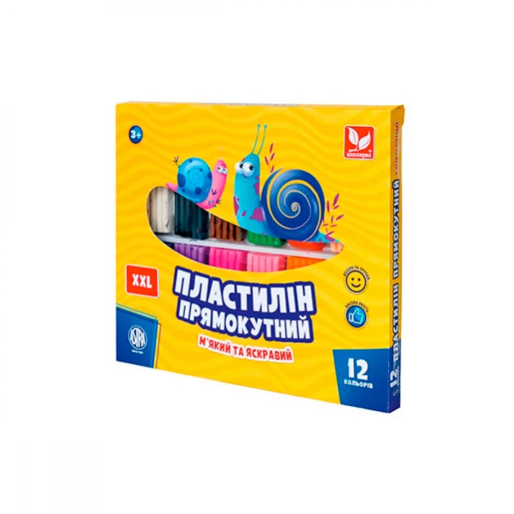 Пластилін Школярик 303117001 12 кольорів 276 гр