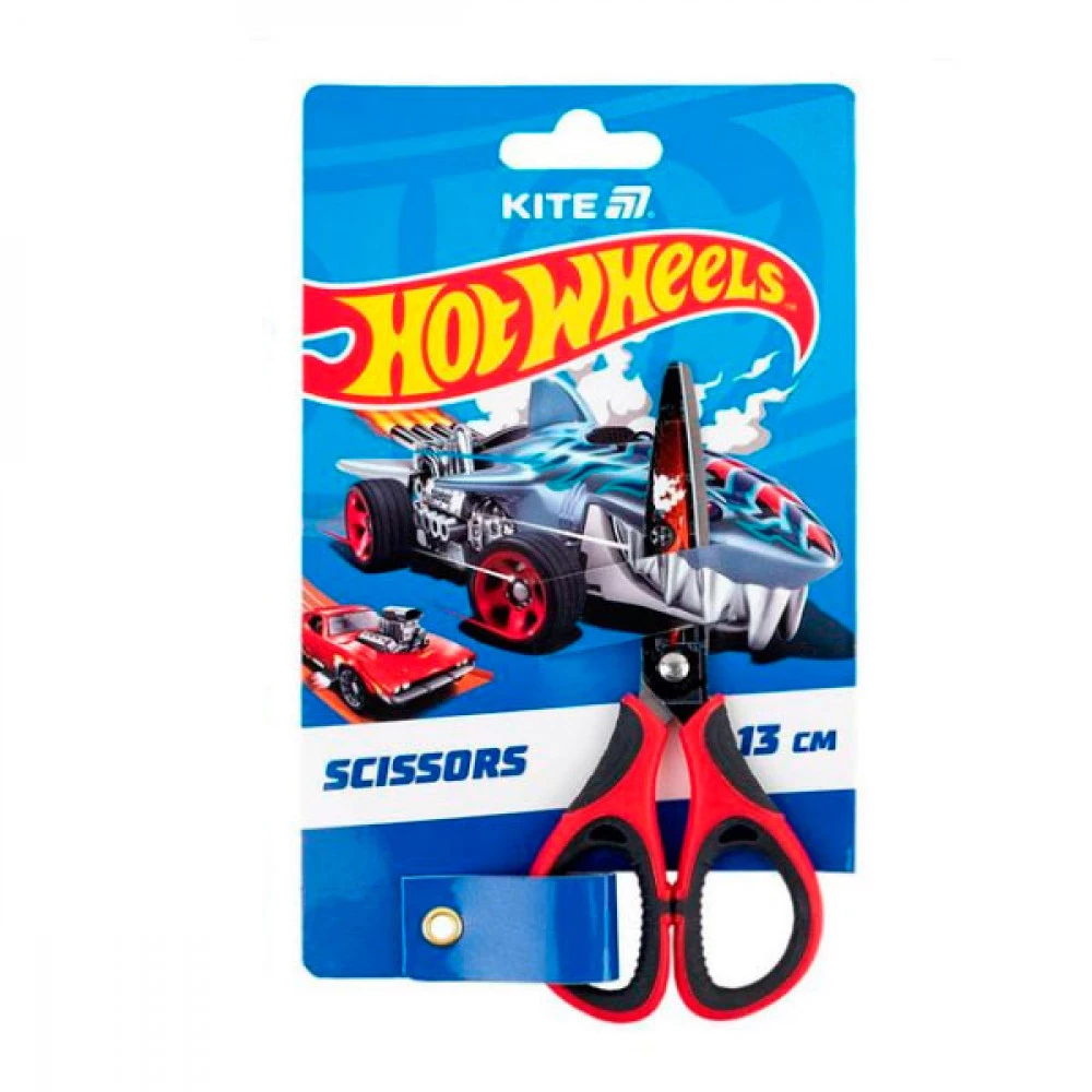 Ножиці дитячі 13см Kite HW25-148 Hot Wheels гум. вставки малюнок на лезі