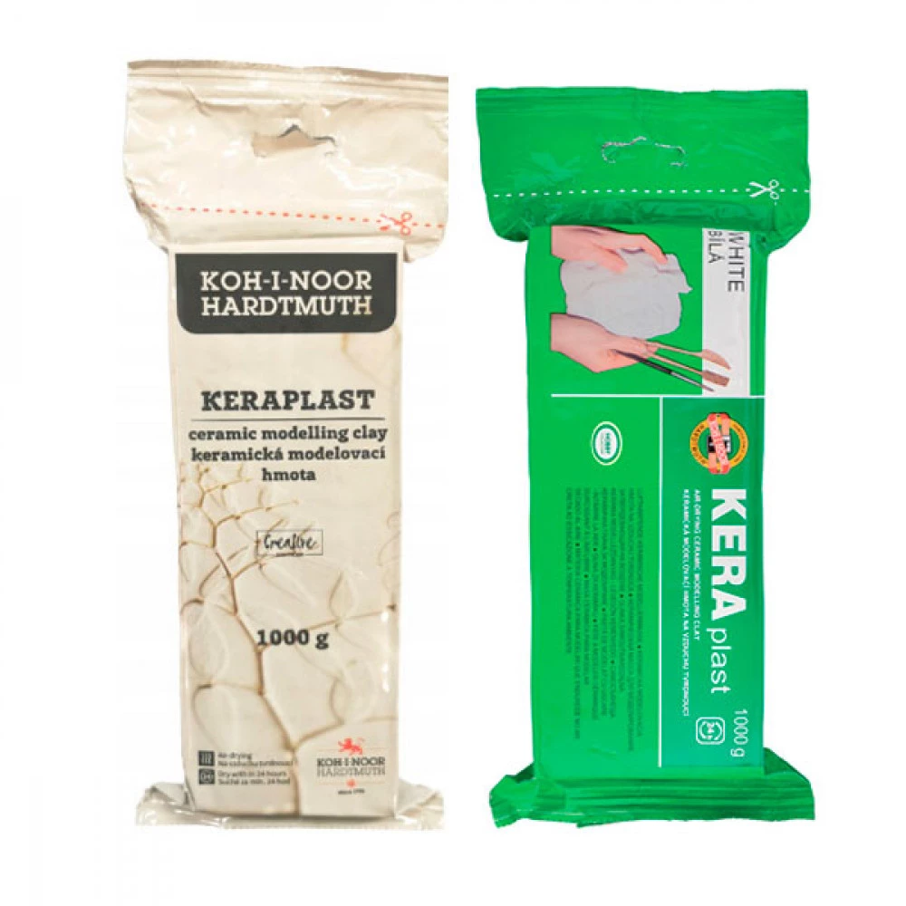 Глина "KIN" 131706 "Keraplast" 1000 г біла
