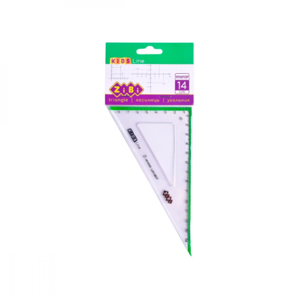 Трикутник пластиковий ZiBi ZB5622-15 140 мм салатовий