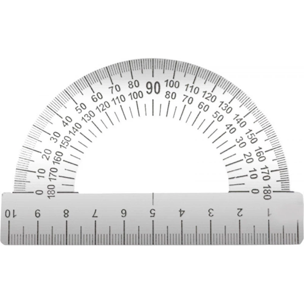 Транспортир 180 металевий