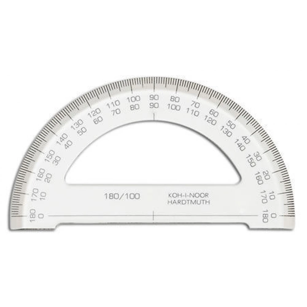 Транспортир пластиковий "KIN" 180/100 прозорий