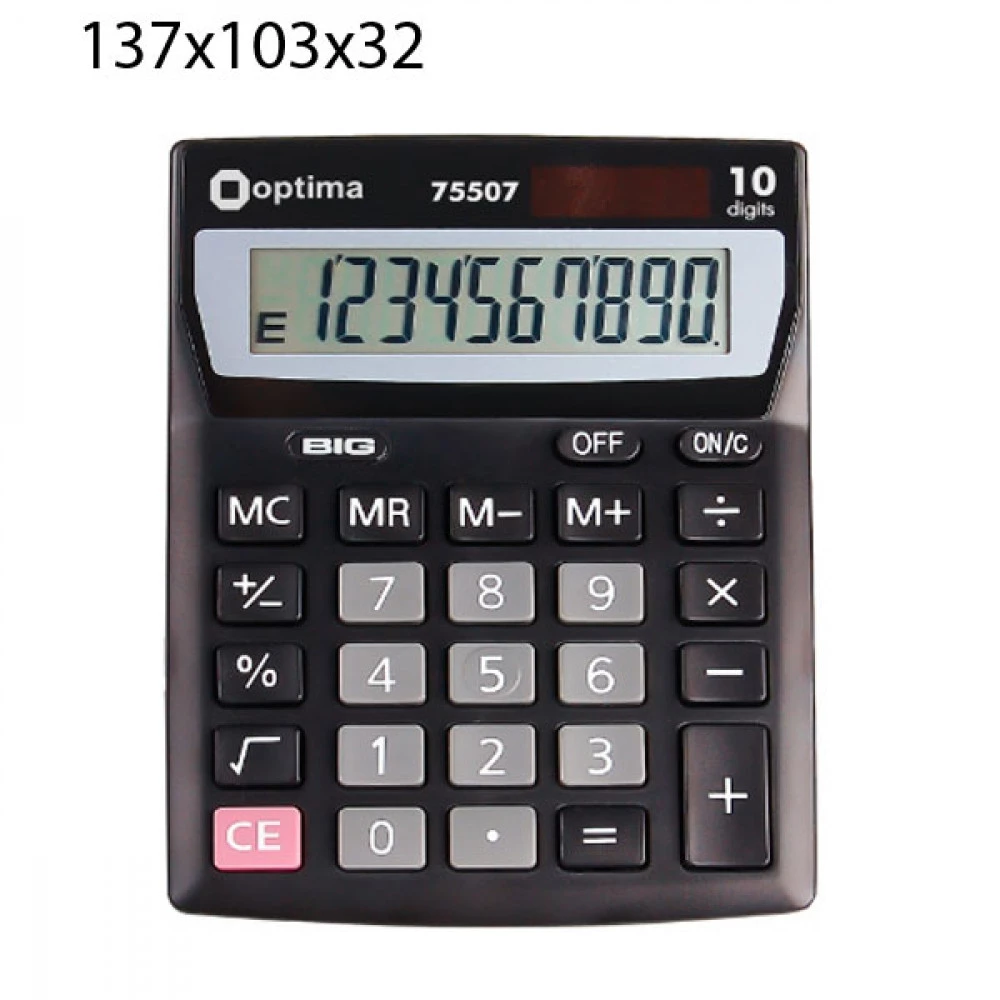 Калькулятор Optima O75507 10-розрядний, чорний