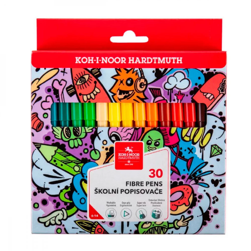 Фломастери 30 кольорів Koh-i-noor 771002/30 Teenage