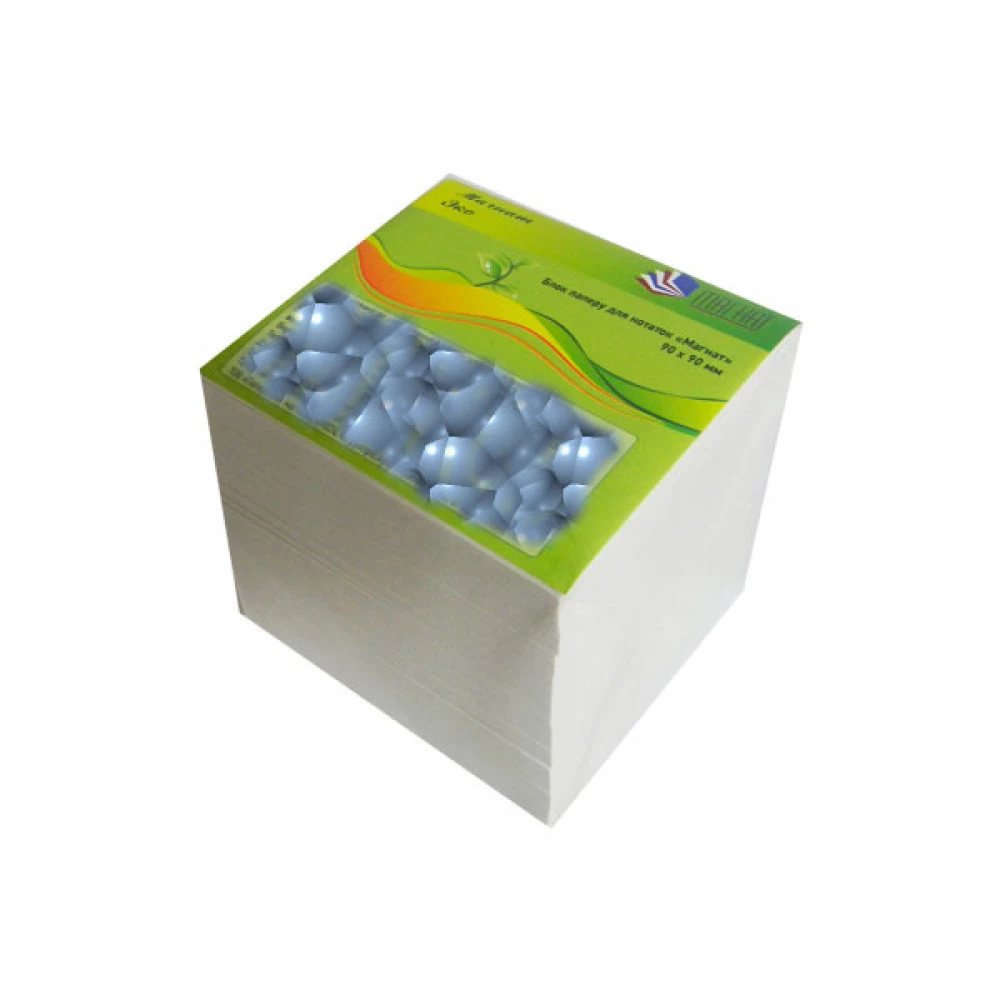 Блок паперу 90х90мм 1000л Магнат МЕ-0001 білий Еко (інд.упак.)