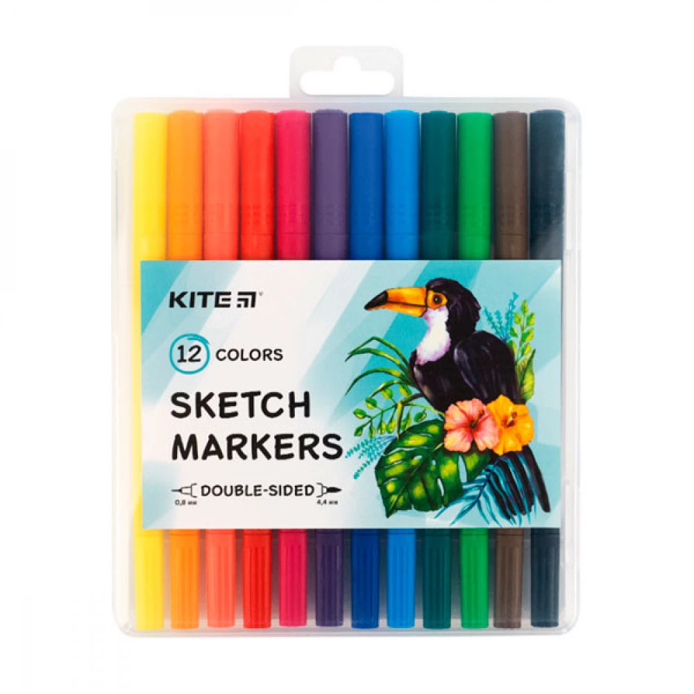 Набір скетч маркерів 12шт KITE K22-044