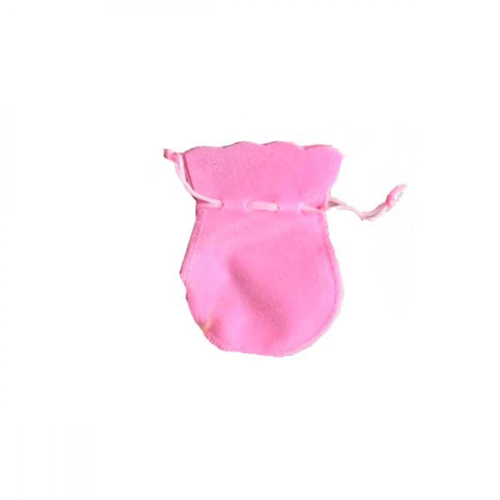 Мішечок з оксамиту 9х12см J94302 круглий рожевий
