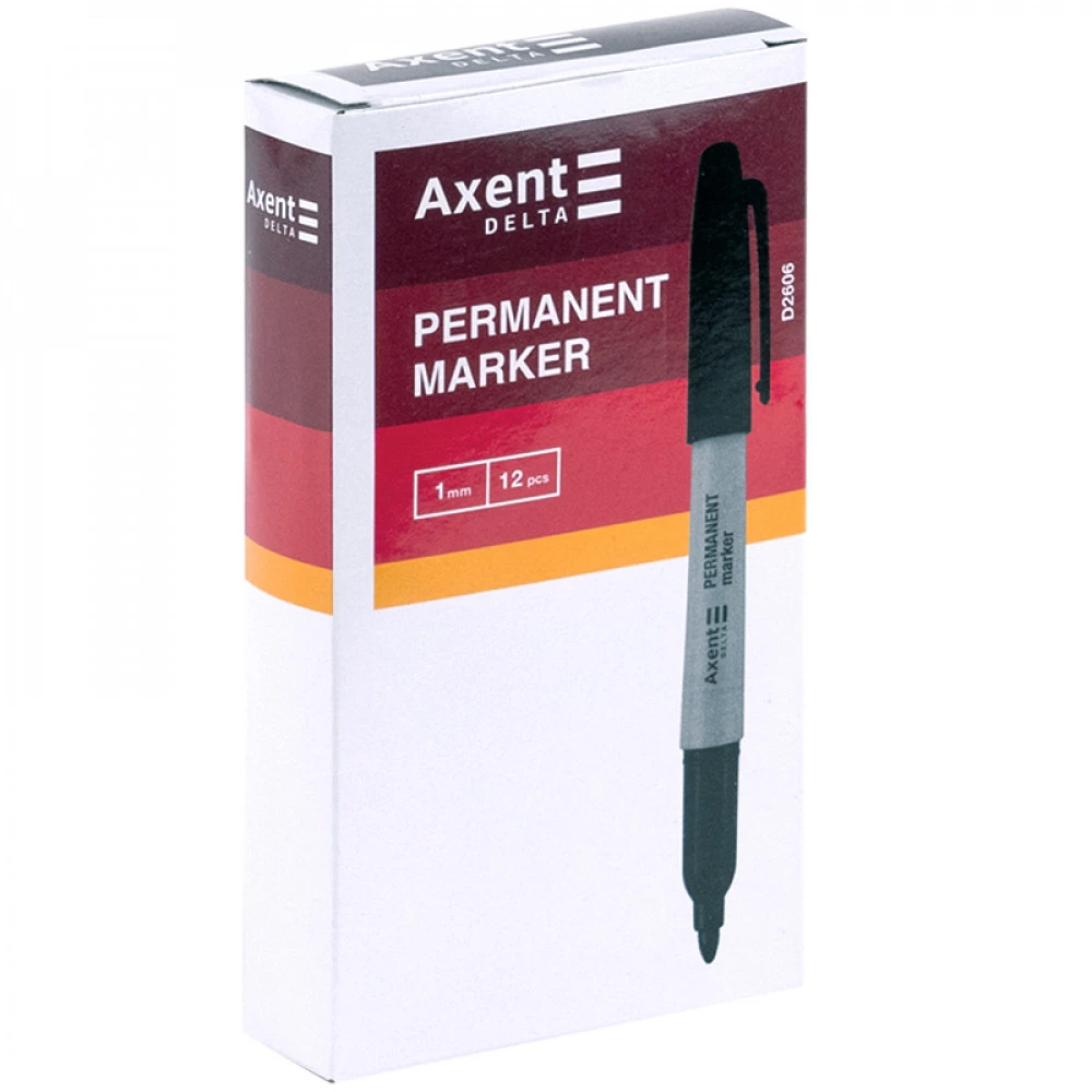 Маркер Permanent Axent D2606-01 1 мм круглий чорний