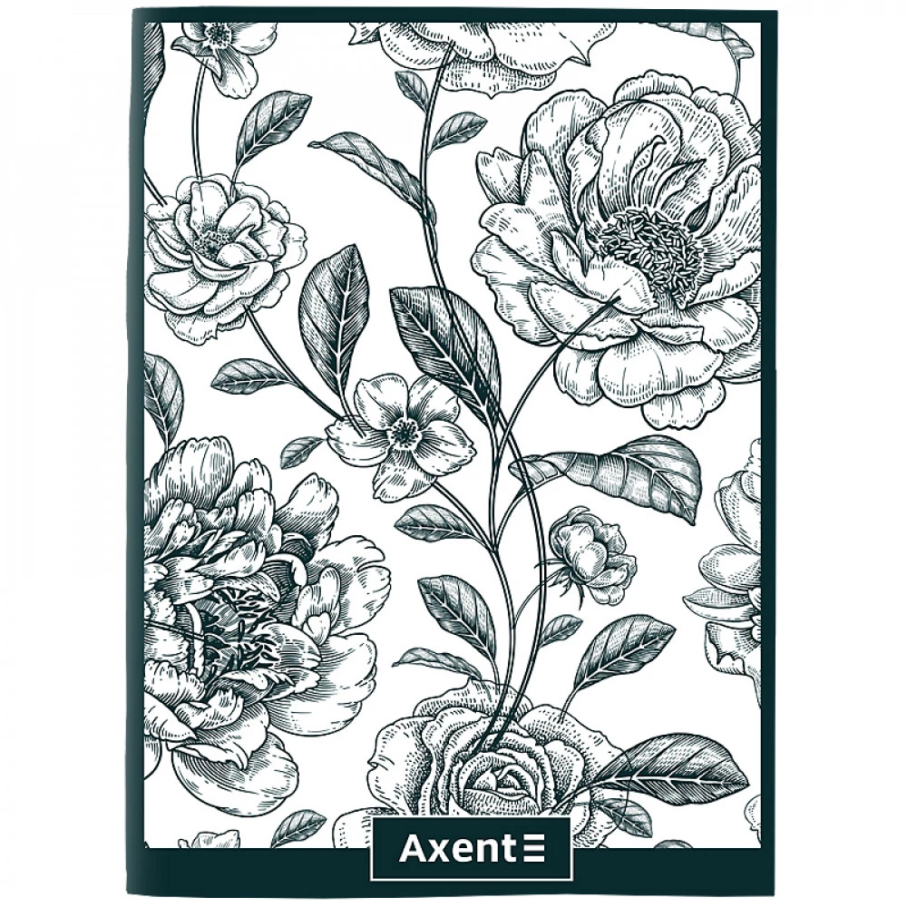 Зошит А4 48л # Axent 4780-5-A Софт тач покриття+УФ лак зелений