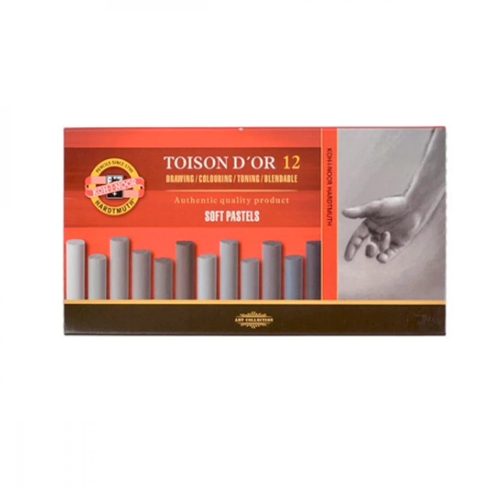 Крейда-пастель 12кол сірі відтінки KIN 8522012002GY TD`OR