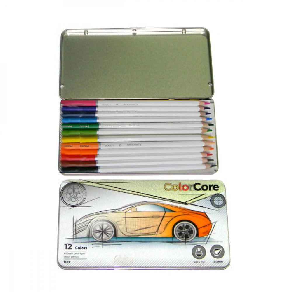 Олівці кольорові "Marco" 3000 TN металевій упаковці 12 кольорів