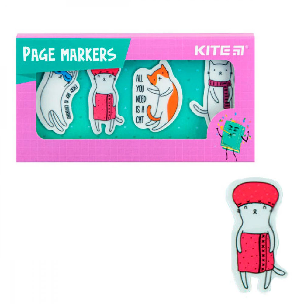 Блок паперу липкий 4х20шт 35х50мм KITE К22-479-6 Cats пластик