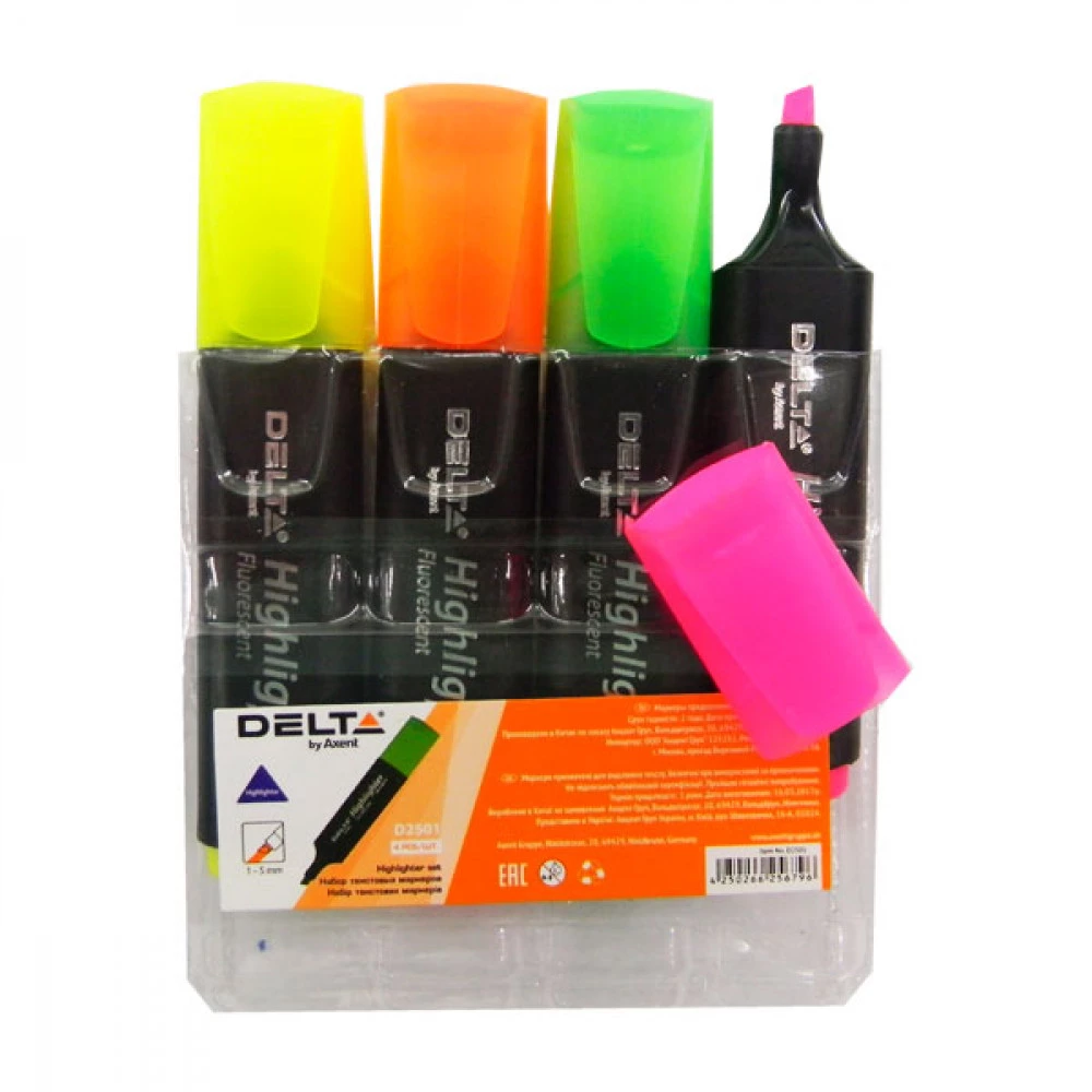 Набір маркерів Аxent/D Highlighter D2501-40 текстових (4шт)