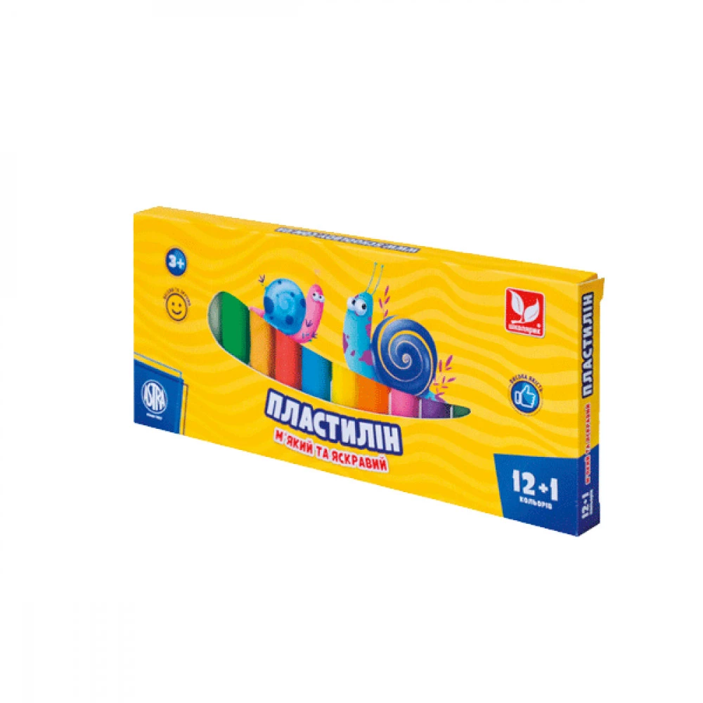Пластилін Школярик 303115007 12 кольорів + 1 золото 156 г