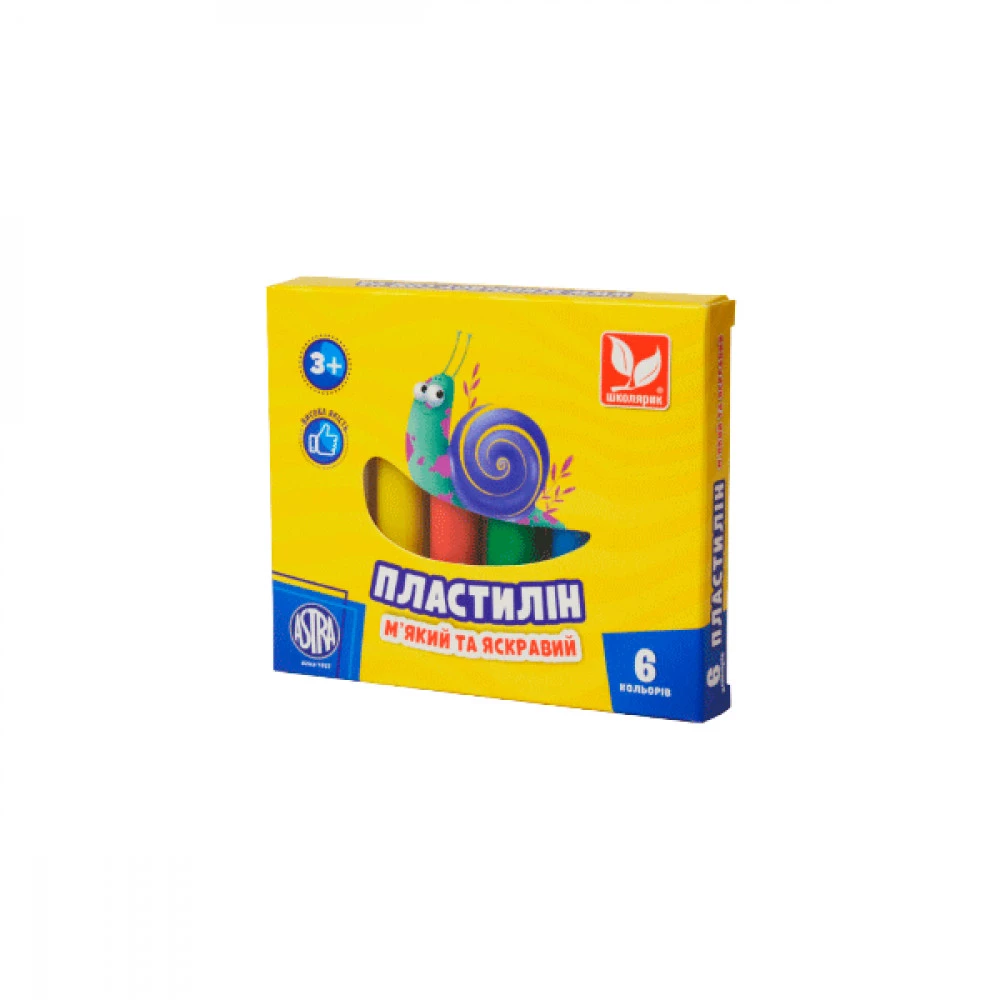 Пластилін Школярик 83811905 6 кольорів 78 гр