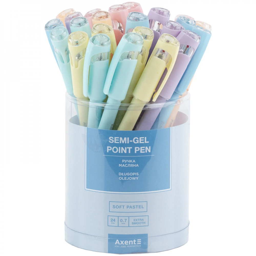 Ручка масляна Axent Soft Pastel АВ1102-02 0,7 мм синя
