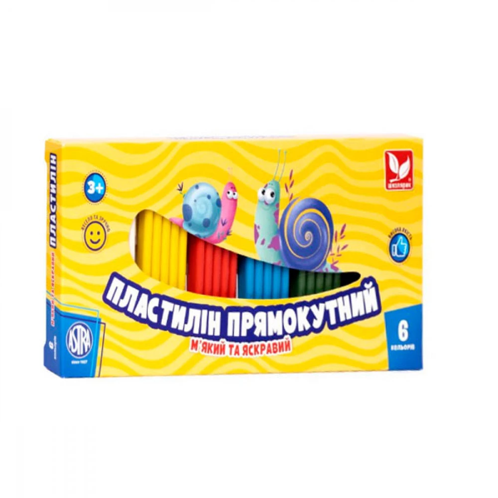 Пластилін Школярик 303116001 6 кольорів