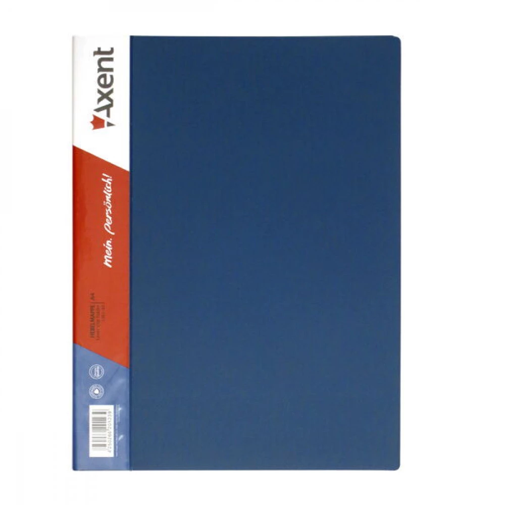 Папка пластикова А4 Axent 1301-02-А із затискачем синя