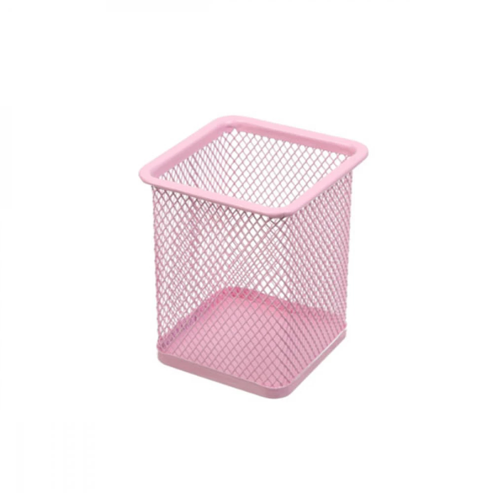 Підставка для ручок BuroMAX ВМ6201-10 Pastel метал квадратна рожева