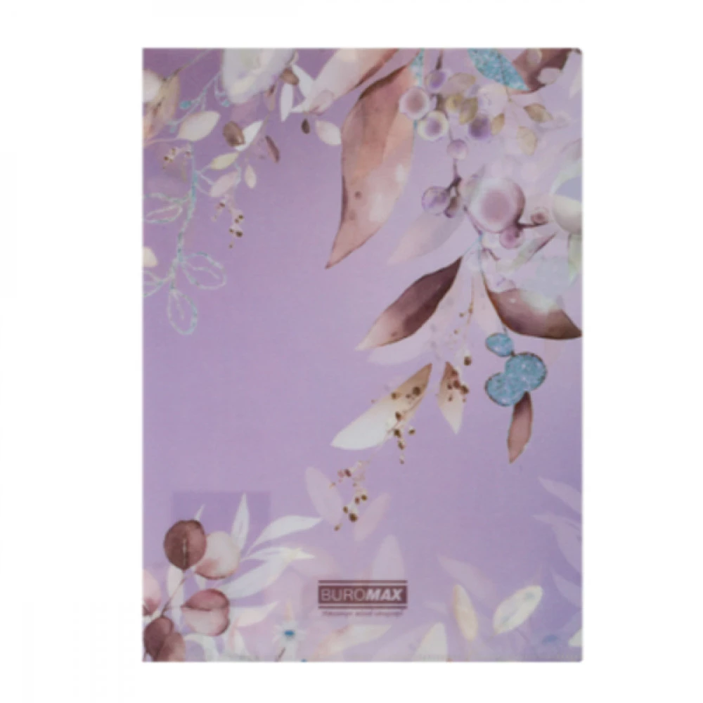 Кутник пластиковий А4 BuroMax ARABESKI 180мк BM3854-48 сливовий