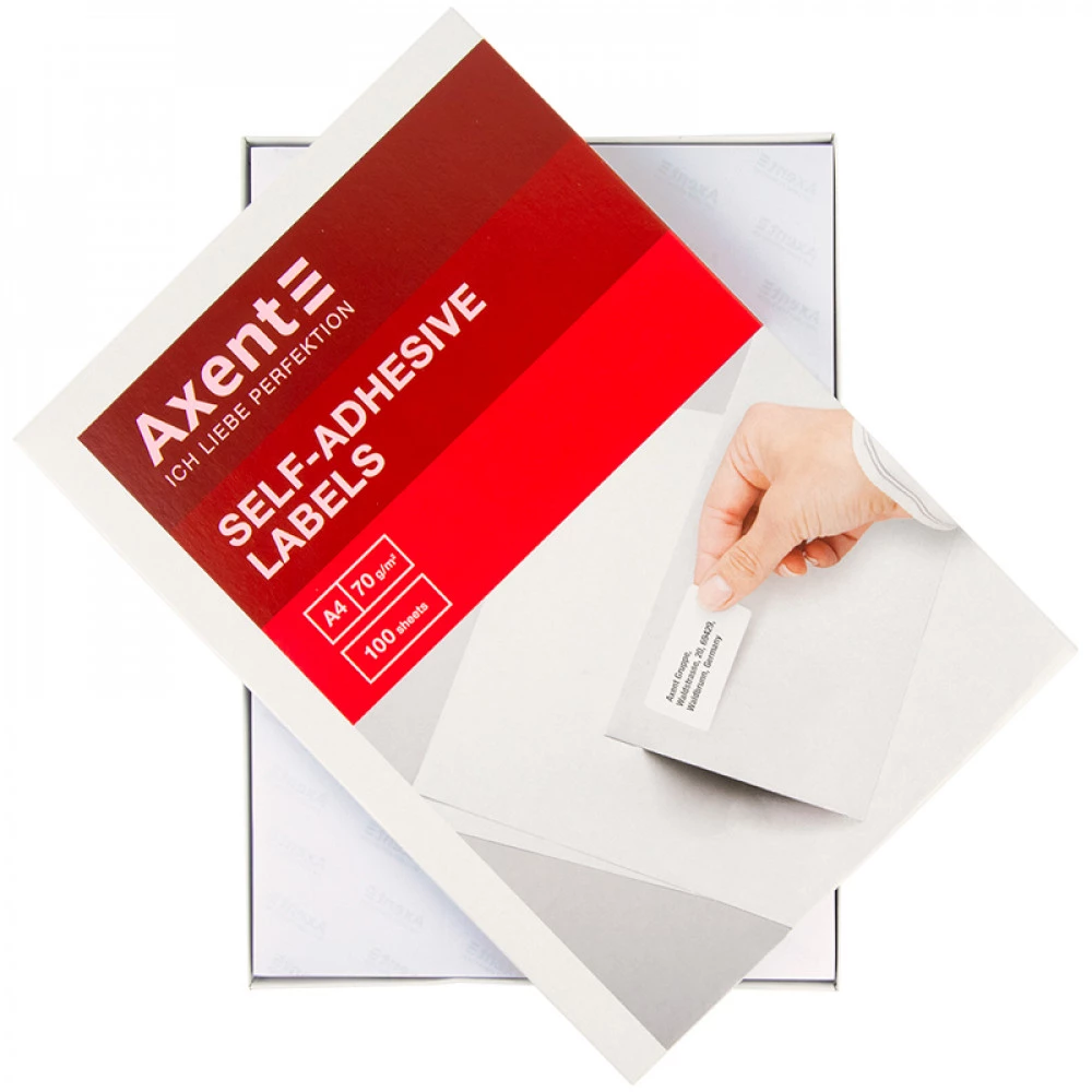 Папір самоклеючий А4 "Axent" 65 шт на листі 38,1х21,2 2469 (100 л)