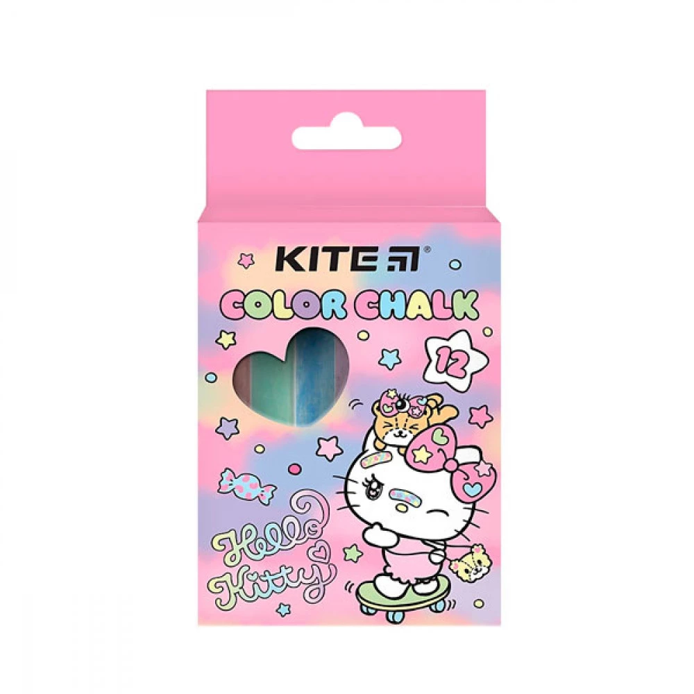Крейда кольорова 6 кольорів Kite Hello Kitty HK24-075 (12шт)