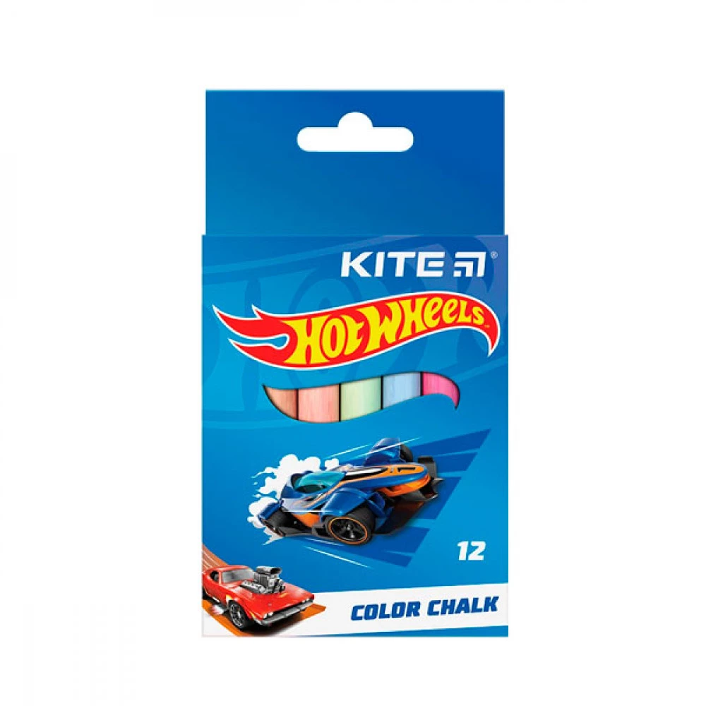 Крейда кольорова 6 кольорів Kite Hot Wheels HW24-075 (12шт)