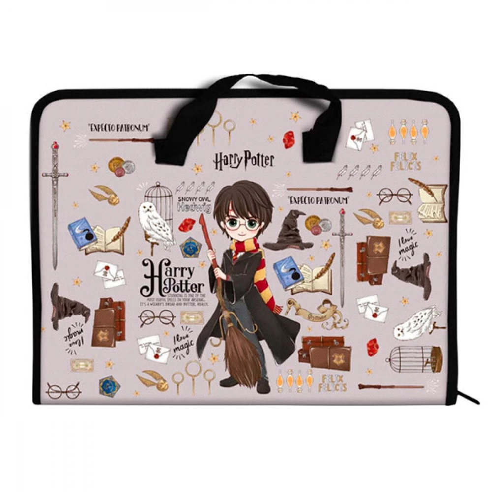 Папка-портфель пластикова А4 на блискавці Kite Harry Potter HP23-202