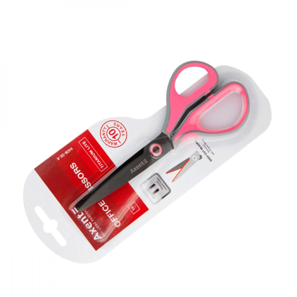 Ножиці Axent 19 см 6406-02 сіро-рожеві