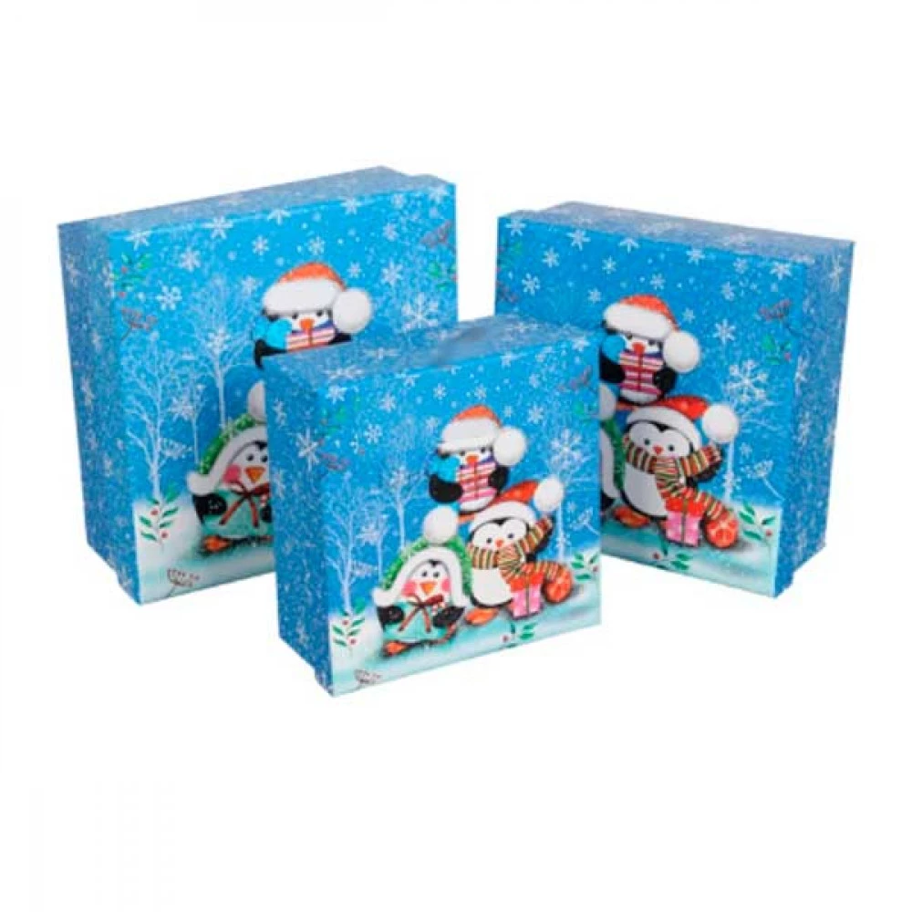 Коробка подарункова картонна 18х18х8, 5см Новорічна 73-6235