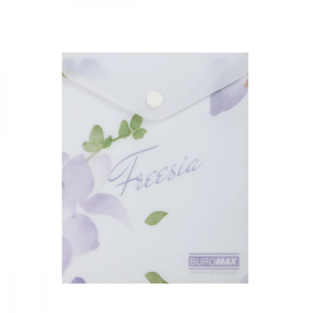 Папка - конверт А6 BuroMAX BM3922-26 ARABESKI пластик на кнопці непроз.бузковий