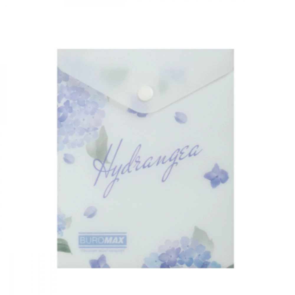 Папка-конверт А6 BuroMAX BM3922-30 ARABESKI пластик на кнопці непроз.св-синій