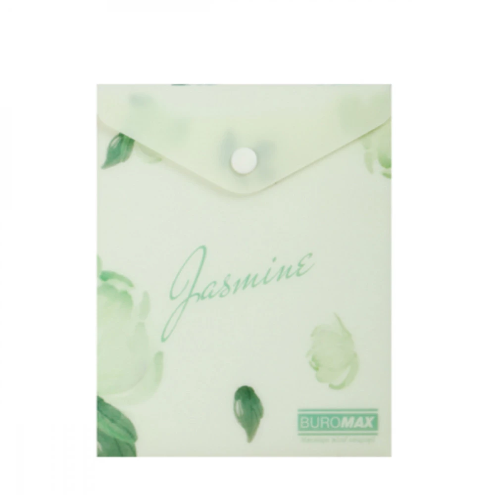 Папка-конверт А6 BuroMAX BM3922-38 ARABESKI пластик на кнопці непроз.м'ятний